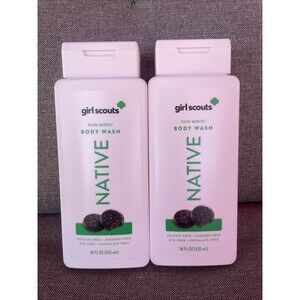 Lot Of 2 NATIVE Girl Scouts Thin Mints Body Wash 18 oz Limited Edition